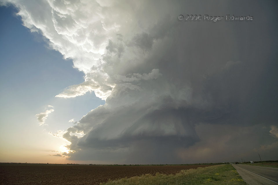Patricia TX supercell and barely-visible rain-wrapped tornado