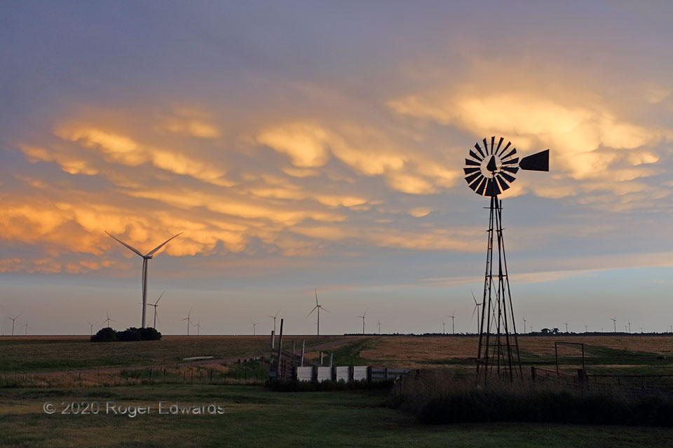 Story of the Wind (mammatus, windmills, sunset)