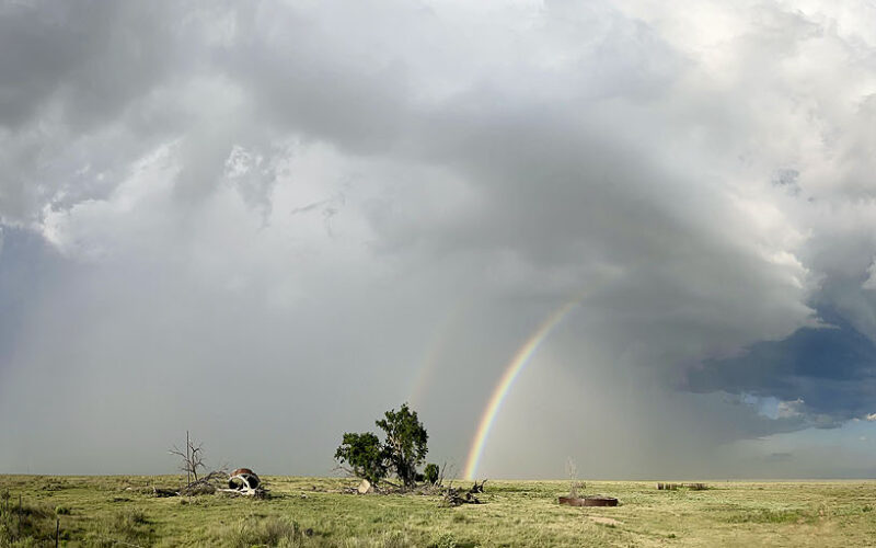 High-Plains Homestead with High-Based Storm