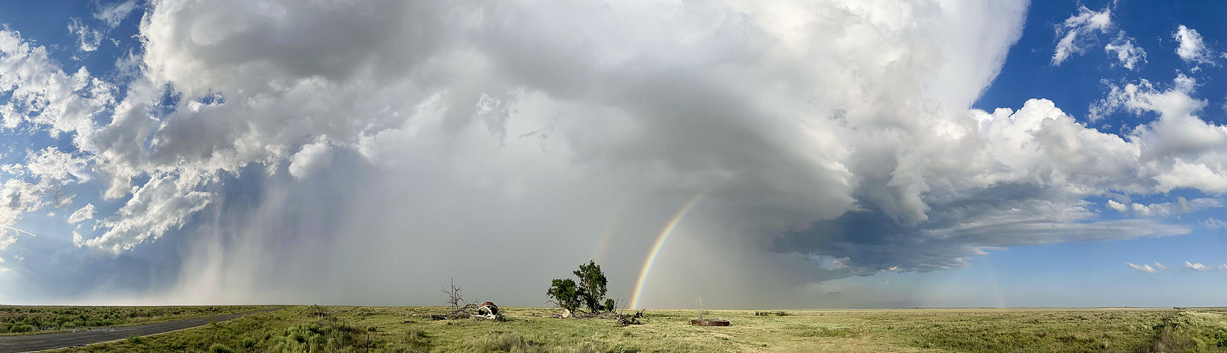 High-Plains Homestead with High-Based Storm