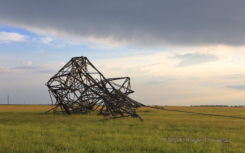 Toppled, Crumpled Power Tower