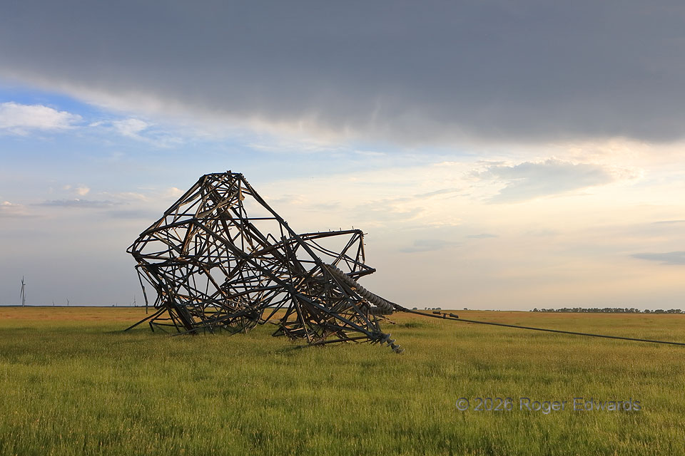 Toppled, Crumpled Power Tower